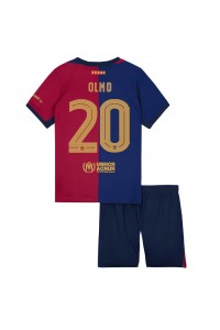 Barcelona Dani Olmo #20 Jalkapallovaatteet Lasten Kotipeliasu 2024-25 Lyhythihainen (+ Lyhyet housut)